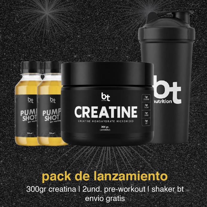 Pack de Lanzamiento BT Nutrition - Creatina + Pre-Workout + Shaker
